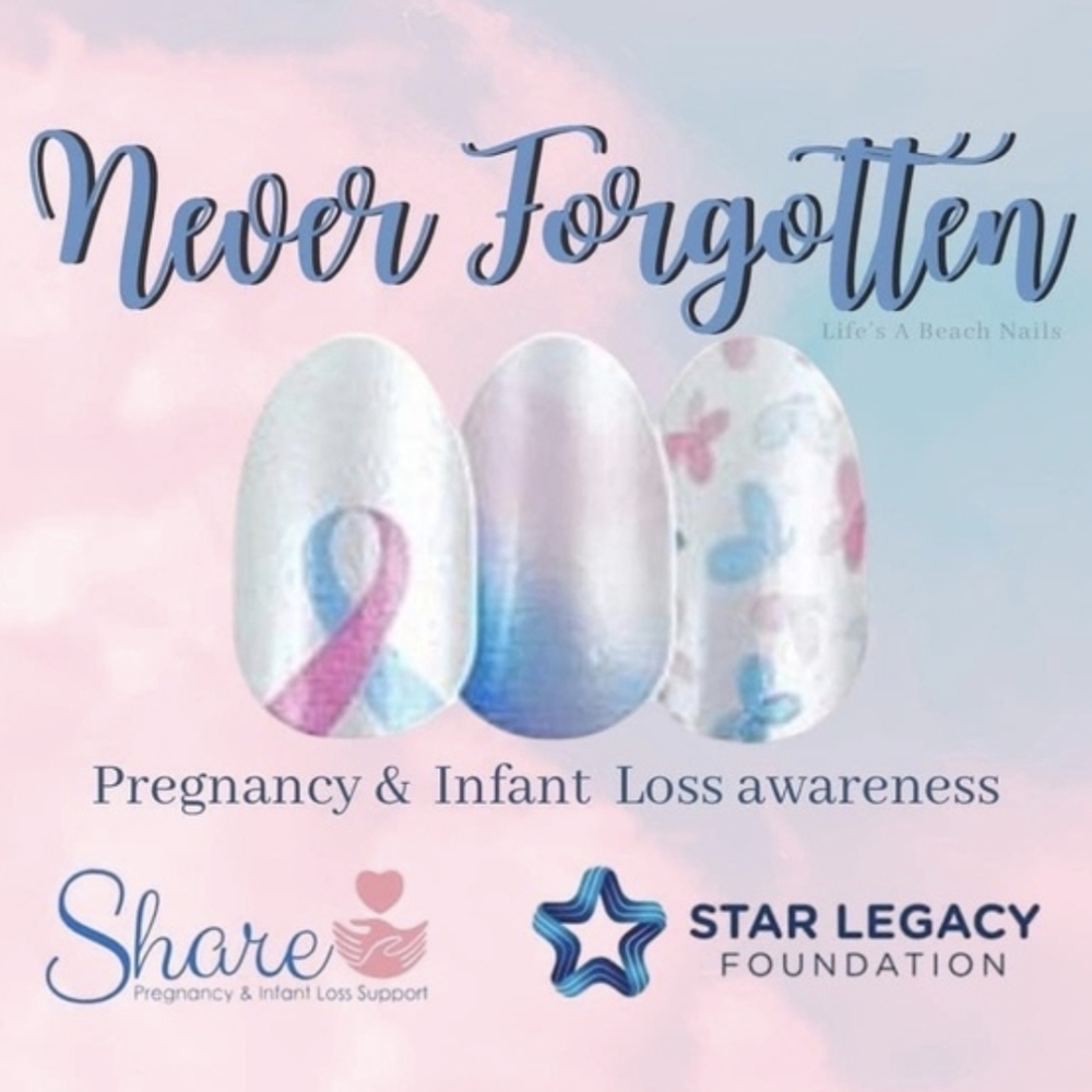 Color Street NEVER FORGOTTEN Pregnancy & Infant Loss awareness Nail Strips Set